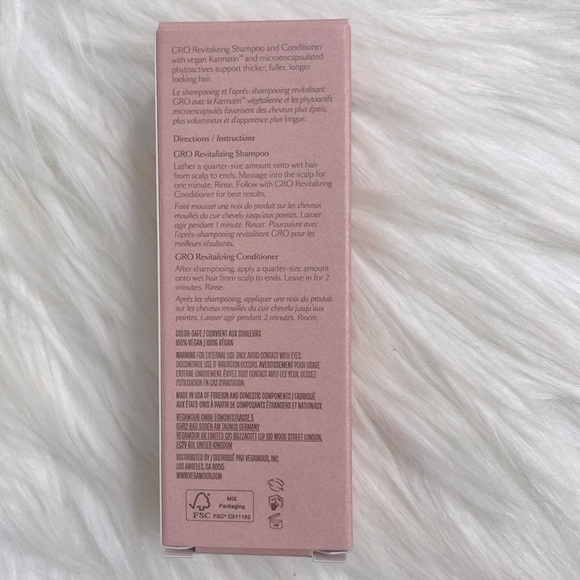 VEGAMOUR GRO revitalizing shampoo and conditioner mini set nib - Picture 6 of 7